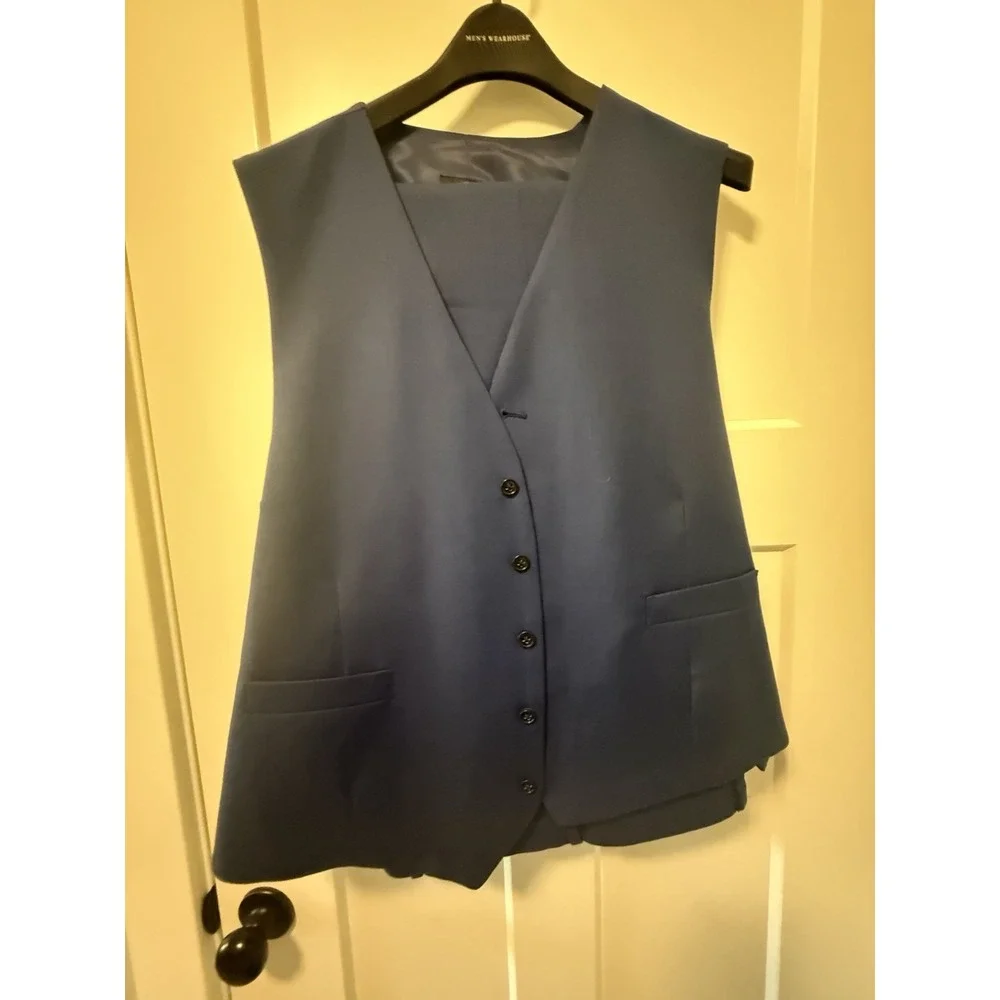 Joe By Joseph Abboud Dusty Blue Linen/Cotton Men's Suit 44S (36 x 25‎ Pants)